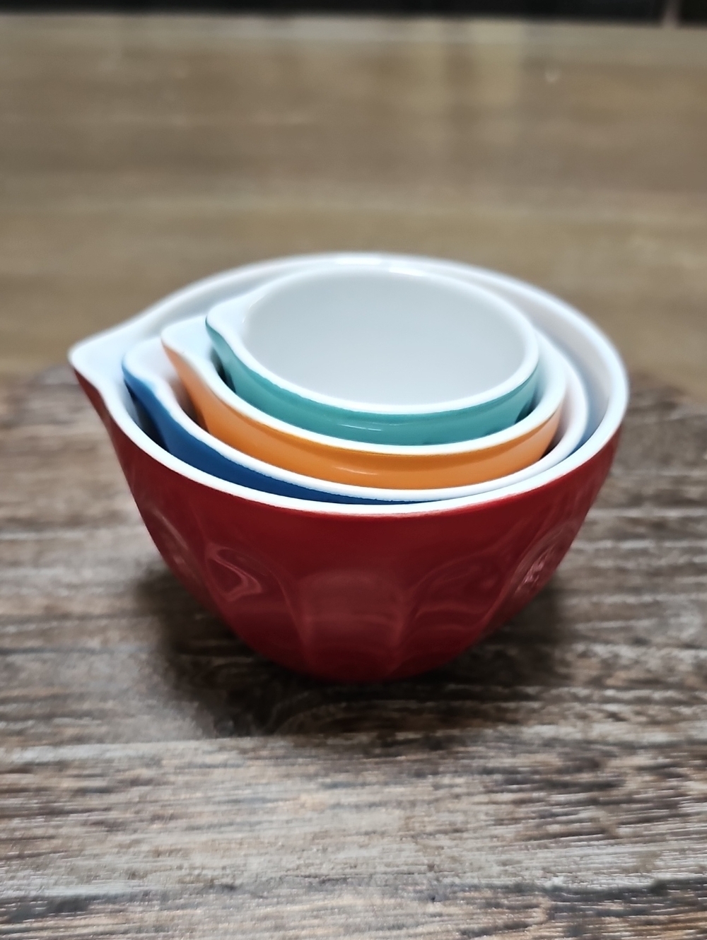 Colorful Nested Measuring Cups - Red, Blue, Orange, Teal